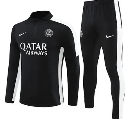 PSG Black and White 1/4 Zip Tracksuit