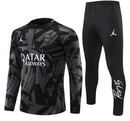 PSG Black and Grey 1/4 Zip Tracksuit